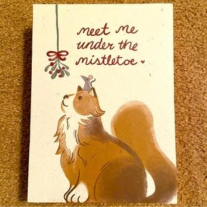 Christmas Cat & Mouse Meet Me Under the Mistletoe Holiday Decor Wood Sign
